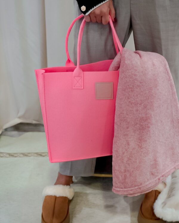 Borsa Bag Con Manici Con Plaid in Coral Fleece in 4 Colori