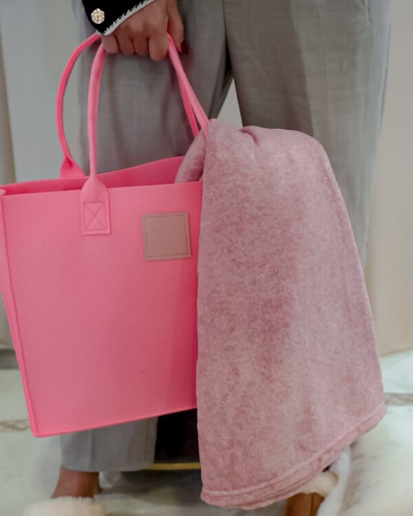 Borsa Bag Con Manici Con Plaid in Coral Fleece in 4 Colori