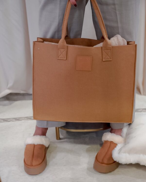 Borsa Bag Con Manici Con Plaid in Coral Fleece in 4 Colori
