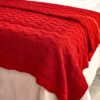 Coperta In Maglia Ricamata Rossa Preziosa Luxury