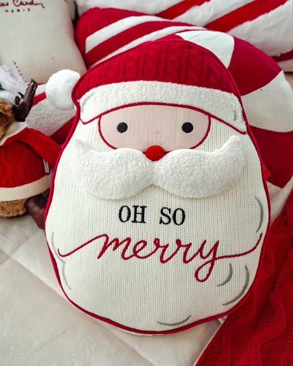 Cuscino Natalizio Sagomato Viso Babbo Natale Mercury