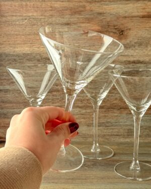 Bicchieri Set 4 Cocktail Martini In Vetro Trasparente