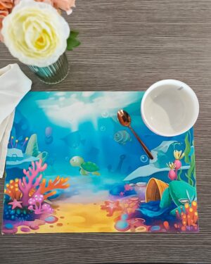 Tovaglietta Colazione In Vinile Bambini Tema Animali Marini