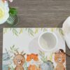 Tovaglietta Colazione Bambini In VinileTema Animali Acquerello