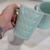 Coppia Tazze Mug Menta Con Manico In Ceramica Preziosa Home
