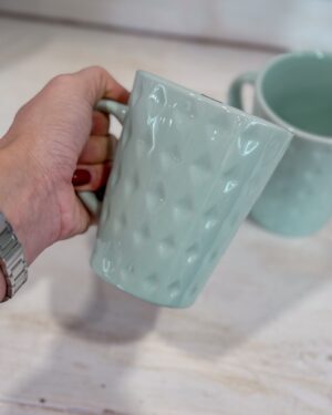 Coppia Tazze Mug Menta Con Manico In Ceramica Preziosa Home