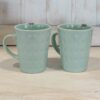 Coppia Tazze Mug Menta Con Manico In Ceramica Preziosa Home