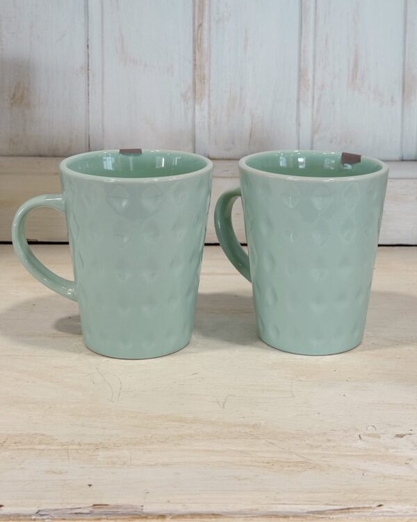 Coppia Tazze Mug Menta Con Manico In Ceramica Preziosa Home