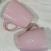 Coppia Tazze Mug Rosa Con Manico In Ceramica Preziosa Home