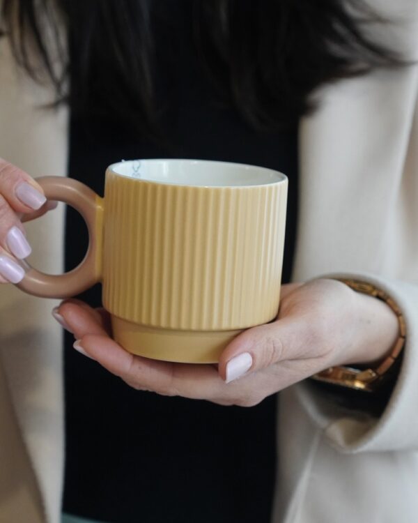 Tazza Mug Impilabile Con Manico In Porcellana