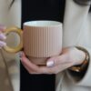 Tazza Mug Impilabile Con Manico In Porcellana