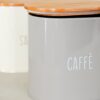 Tris Sale Zucchero Caffè In Latta Ovale Tappo Ermetico in Bamboo