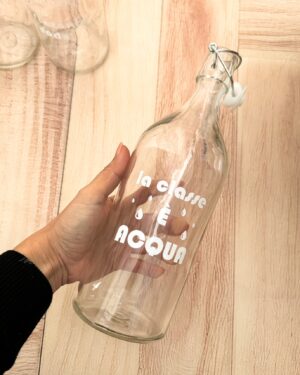 Bottiglia Acqua In Vetro Con Tappo Ermetico E Frasi Simpatiche 1 Lt
