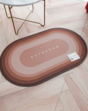 Tappeto Bagno Prisma Ovale Assorbente Con Fondo Antiscivolo