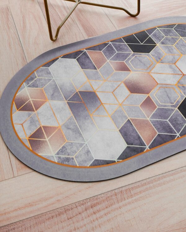 Tappeto Bagno Prisma Ovale Assorbente Con Fondo Antiscivolo