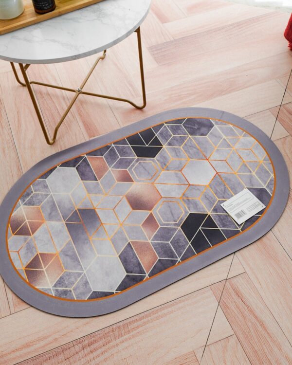 Tappeto Bagno Prisma Ovale Assorbente Con Fondo Antiscivolo