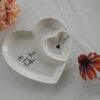 Piatto Vassoio Cuore Con Doppio Scomparto Con Frasi Bianco In Ceramica 2 Misure