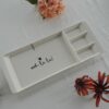 Piatto Vassoio Rettangolare con Quattro Scomparti Con Frase Bianco In Ceramica AD