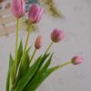 Mazzettino da 5 Tulipani in Gomma Effetto Realistico