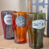 Tris Bicchieri Birra In Vetro Colorato