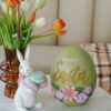 Uovo Decorazione Pasquale In Poliresina Con Scritta "Happy Easter"