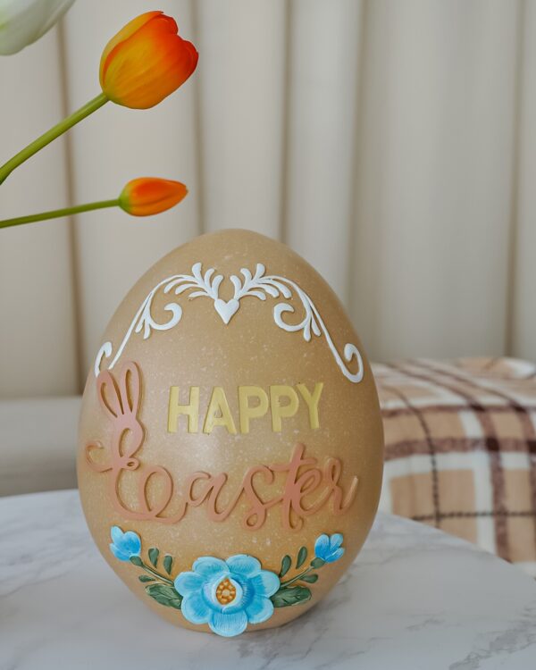 Uovo Decorazione Pasquale In Poliresina Con Scritta "Happy Easter"-18784