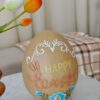 Uovo Decorazione Pasquale In Poliresina Con Scritta "Happy Easter"