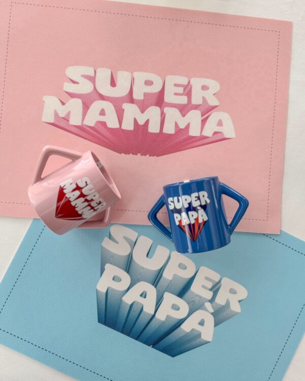 Tovaglietta Colazione In Vinile Super Papà e Super Mamma