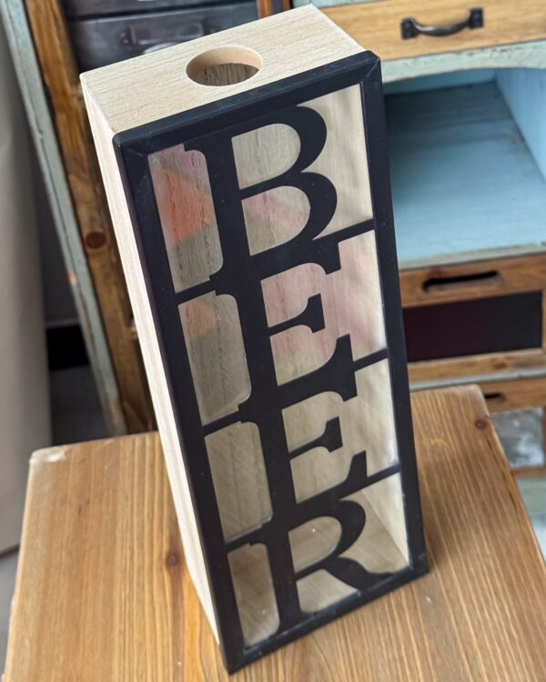 Porta Tappi In Legno Vetro e Metallo Per Birra o Vino