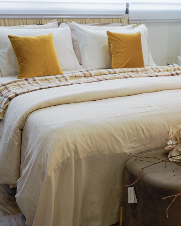 Completo Copripiumino Petra Con Federe Effetto Stropicciato Stone Washed