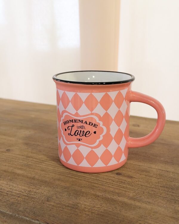 Tazza Mug A Rombi Con Manico Vintage