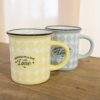 Tazza Mug A Rombi Con Manico Vintage