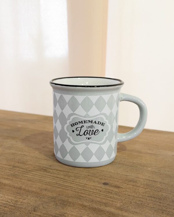 Tazza Mug A Rombi Con Manico Vintage