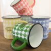 Tazza Mug A Rombi Con Manico Vintage