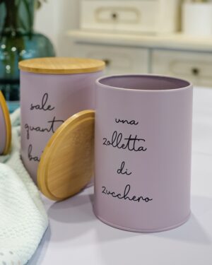 Barattoli Douglas Sale Zucchero e Caffè Colorati e Tappo In Bamboo