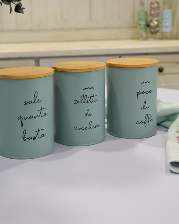Barattoli Douglas Sale Zucchero e Caffè Colorati e Tappo In Bamboo