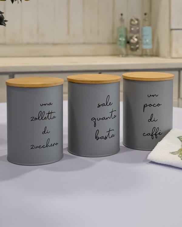 Barattoli Douglas Sale Zucchero e Caffè Colorati e Tappo In Bamboo