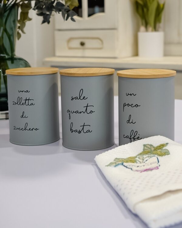 Barattoli Douglas Sale Zucchero e Caffè Colorati e Tappo In Bamboo