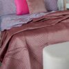 Trapuntino Matrimoniale Velvet Con Rouches E Impuntura a Fiore Vari Colori