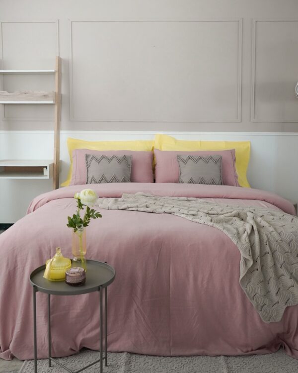 Completo Copripiumino Petra Con Federe Effetto Stropicciato Stone Washed