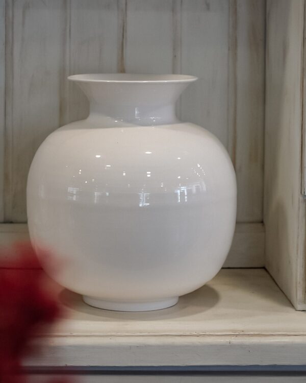 Vaso in Metallo Mercury In Due Dimensioni e 3 Colori Bianco Rosa Beige