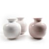Vaso in Metallo Mercury In Due Dimensioni e 3 Colori Bianco Rosa Beige