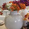 Vaso in Metallo Mercury In Due Dimensioni e 3 Colori Bianco Rosa Beige