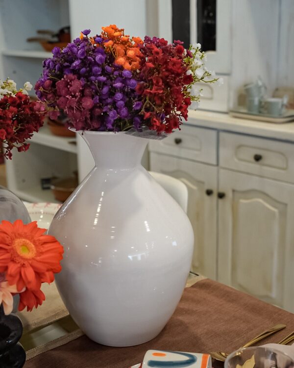 Vaso in Metallo Mercury In Due Dimensioni e 3 Colori Bianco Rosa Beige
