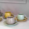 Set 6 Tazzine da Caffè con Piattino Element Multicolor Pastello