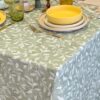 Tovaglia Linea Midory in Cotone Verde Floreale 6 e 12 Posti