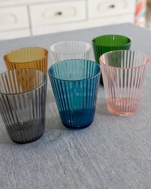 Set 6 Bicchieri da Acqua Colorati in Plastica Dura