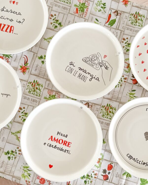 Piatto Pizza Con Frasi Simpatiche in Ceramica 30 Cm
