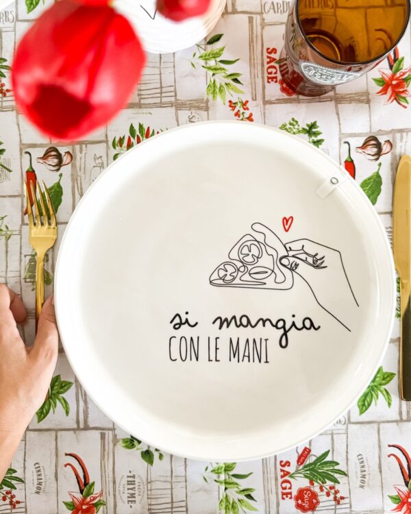 Piatto Pizza Con Frasi Simpatiche in Ceramica 30 Cm