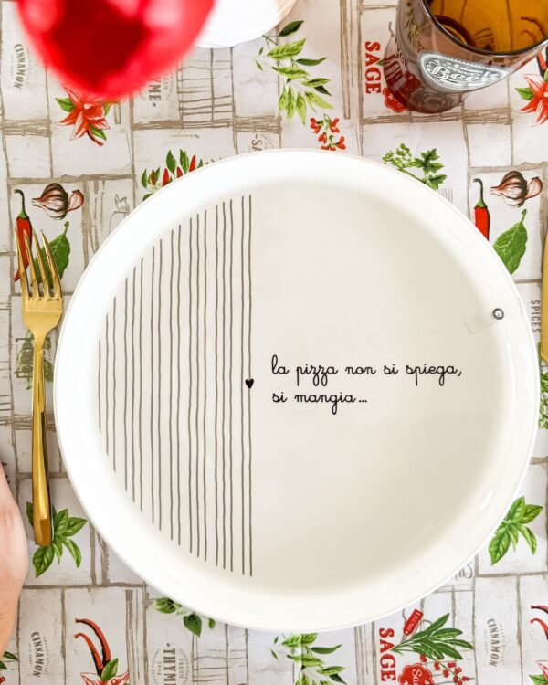 Piatto Pizza Con Frasi Simpatiche in Ceramica 30 Cm